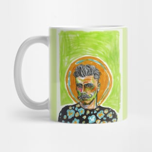 Floral and Moustaches Mug